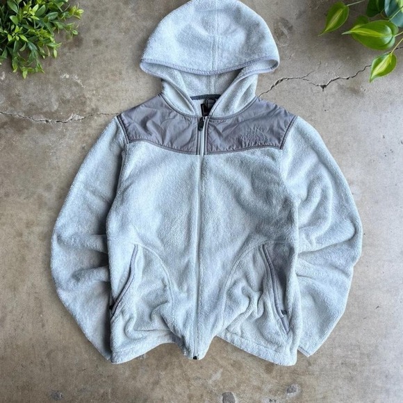 The North Face Tops - Women's The North Face Denali fleece hoodie white grey size M